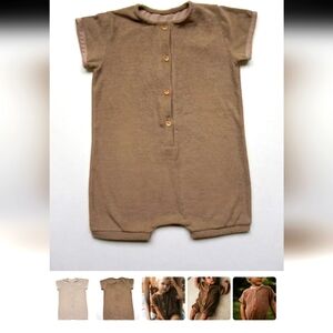 The Simple Folk- Daily Playsuit In Walnut- Size 6-7 Kids